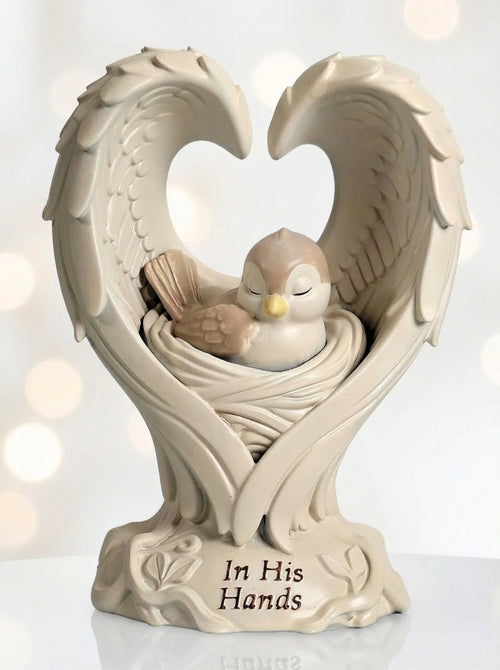 In His Hands limited production resin keepsake sculpture front view