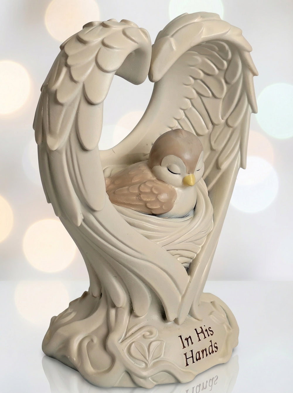 In His Hands resin keepsake sculpture side profile