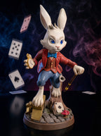 White Rabbit hand-painted resin collectible detail